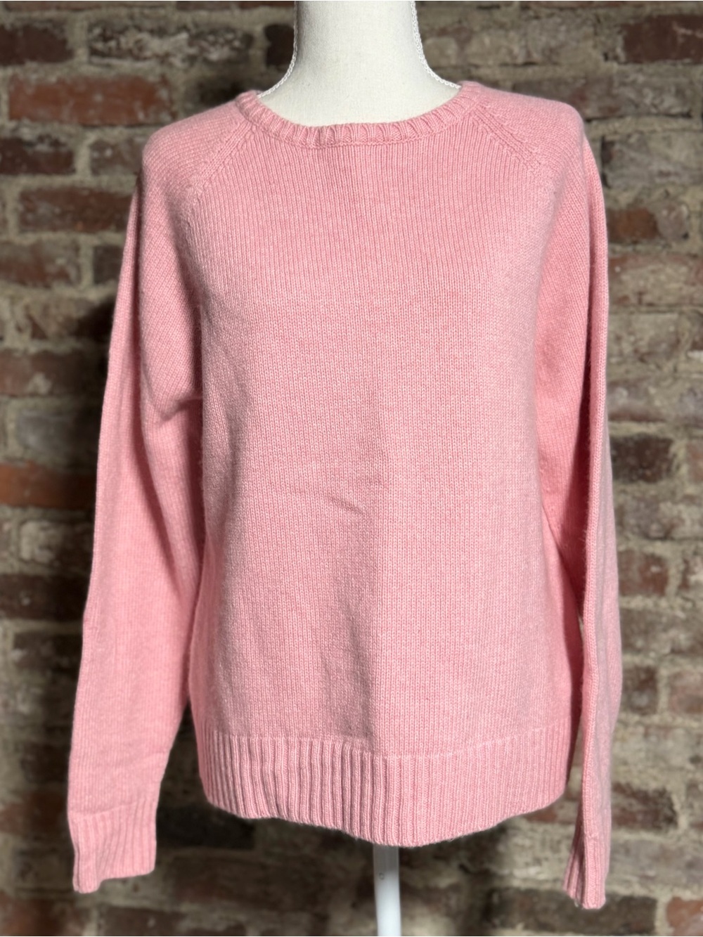 LANDS’ END Vintage Pink Blend Knit Crewneck Sweater L/P Petite Made in USA